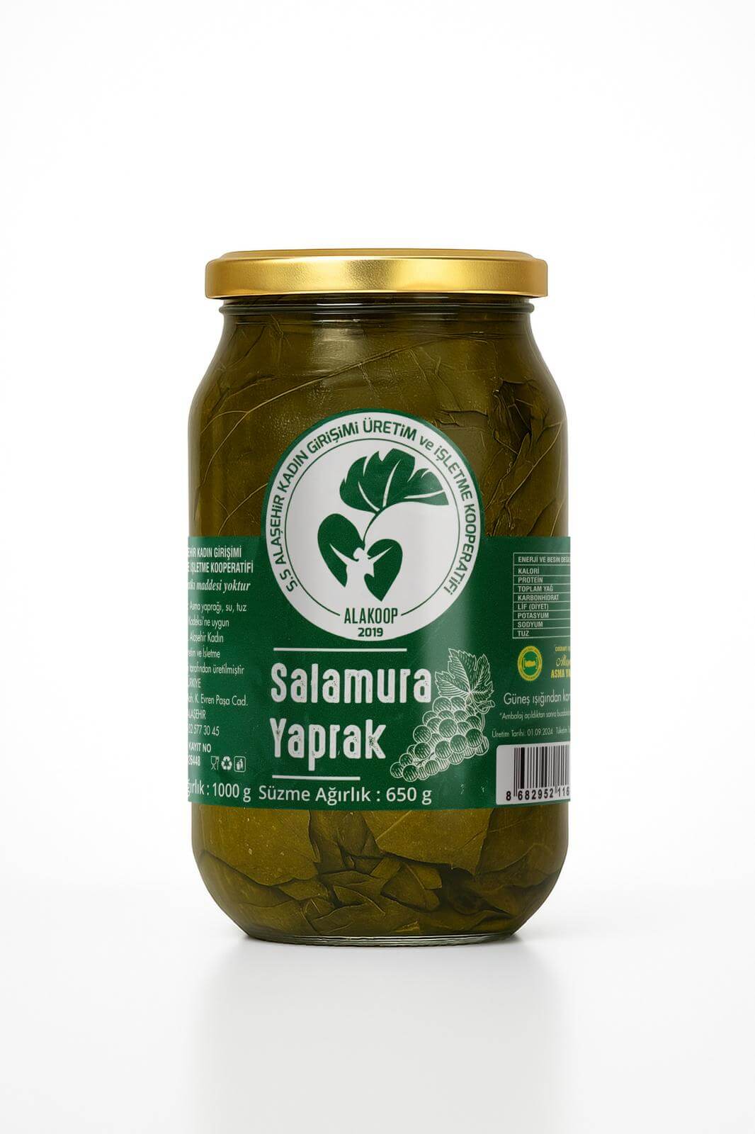 650 Gr. Cam Kavanozda Salamura Yaprak