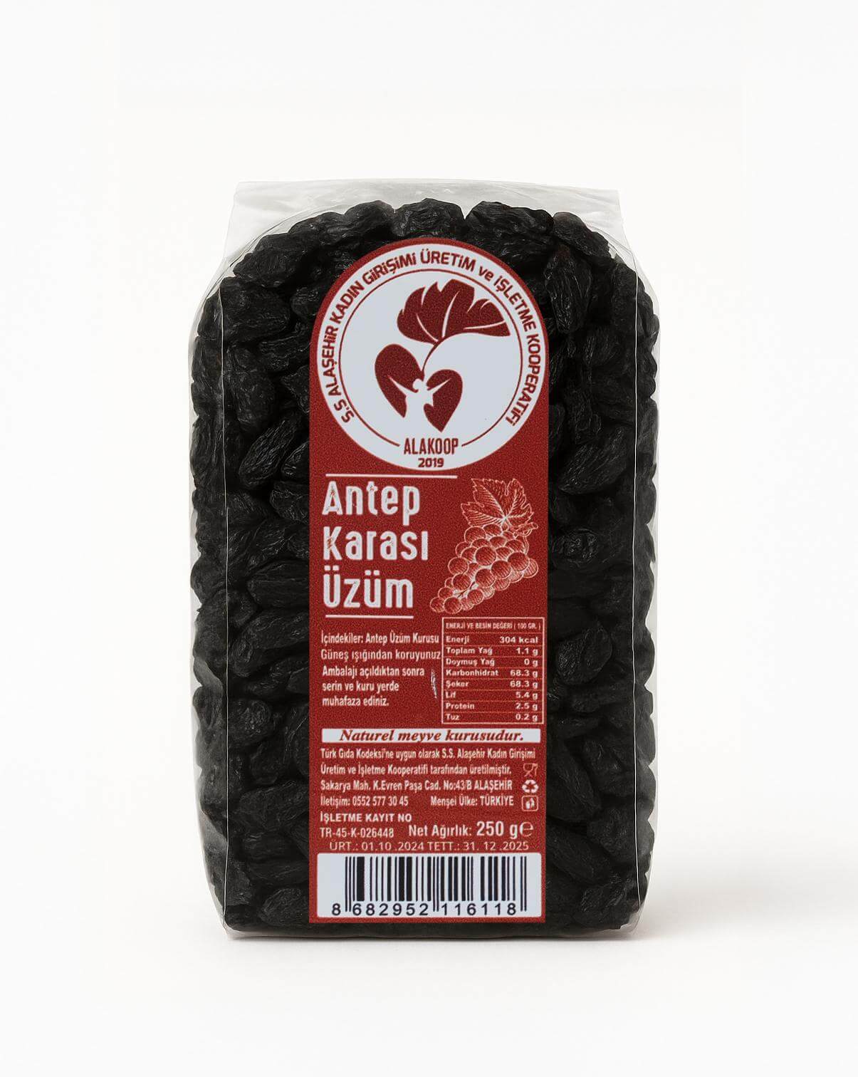 250 Gr Antep Karası Kuru Üzüm